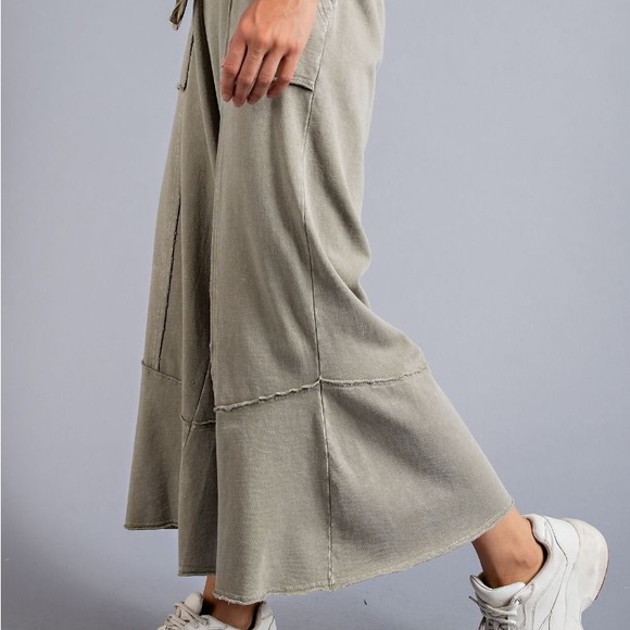 Mineral washed palazzo pants - Picture 2 of 5